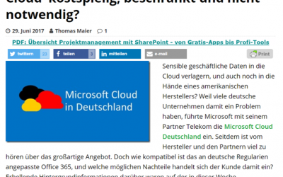SharePoint360 – Kommentar: Microsofts Deutschland Cloud–kostspielig, beschränkt und nicht notwendig?