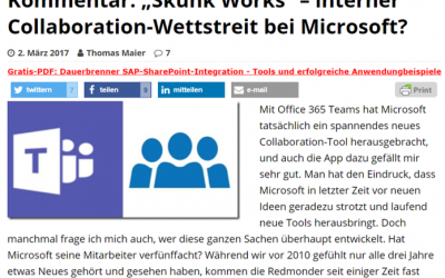 SharePoint360 – Kommentar: „Skunk Works“ – interner Collaboration-Wettstreit bei Microsoft?