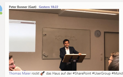 Teams – Deep Dive Collaboration Vortrag auf SharePoint User Group Treffen