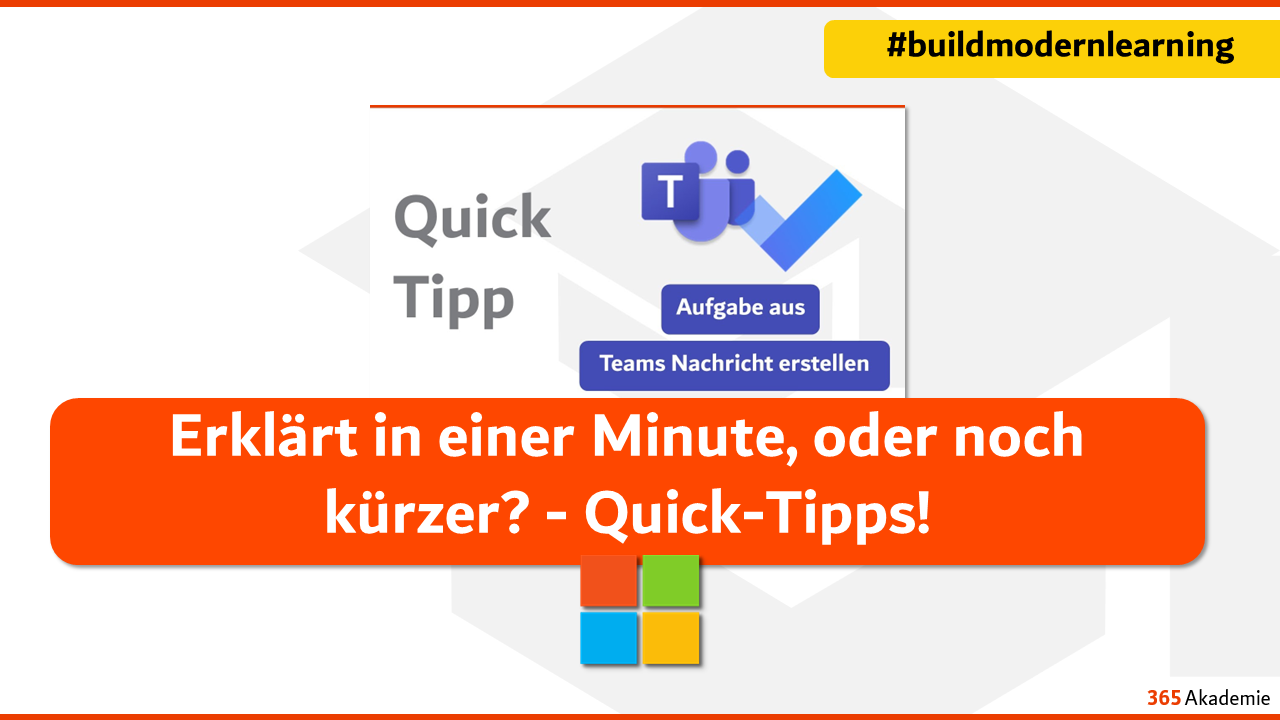 Erklärt in einer Minute, oder noch kürzer Quick-Tipps