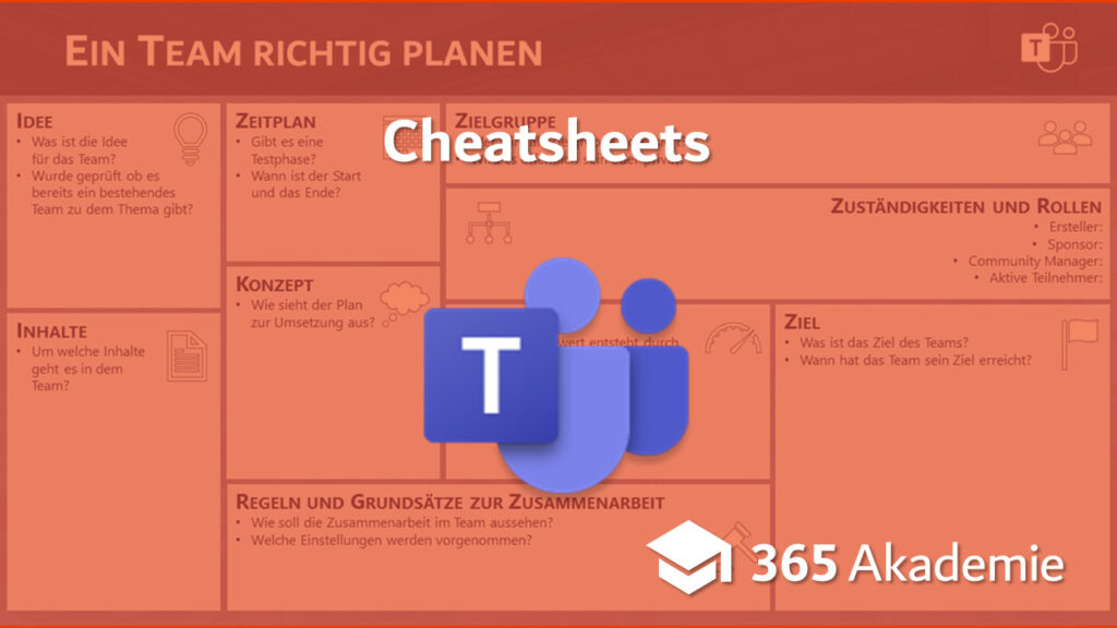 Teams Logo - ein Team richtig planen; Cheatsheet