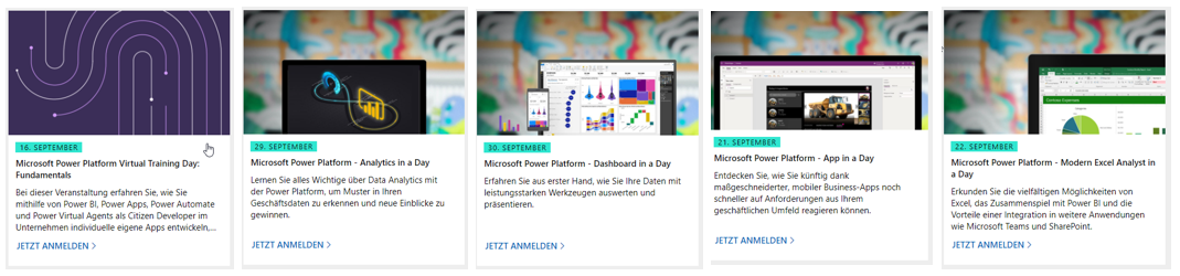 PowerPlattform virtuelle kostenfreie Schulungen