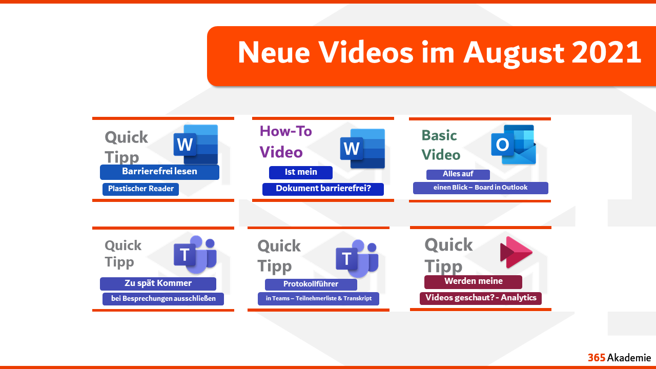 Neue Videos im August