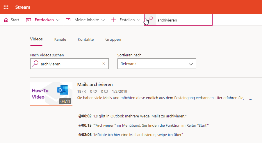 Microsoft Stream Bild 