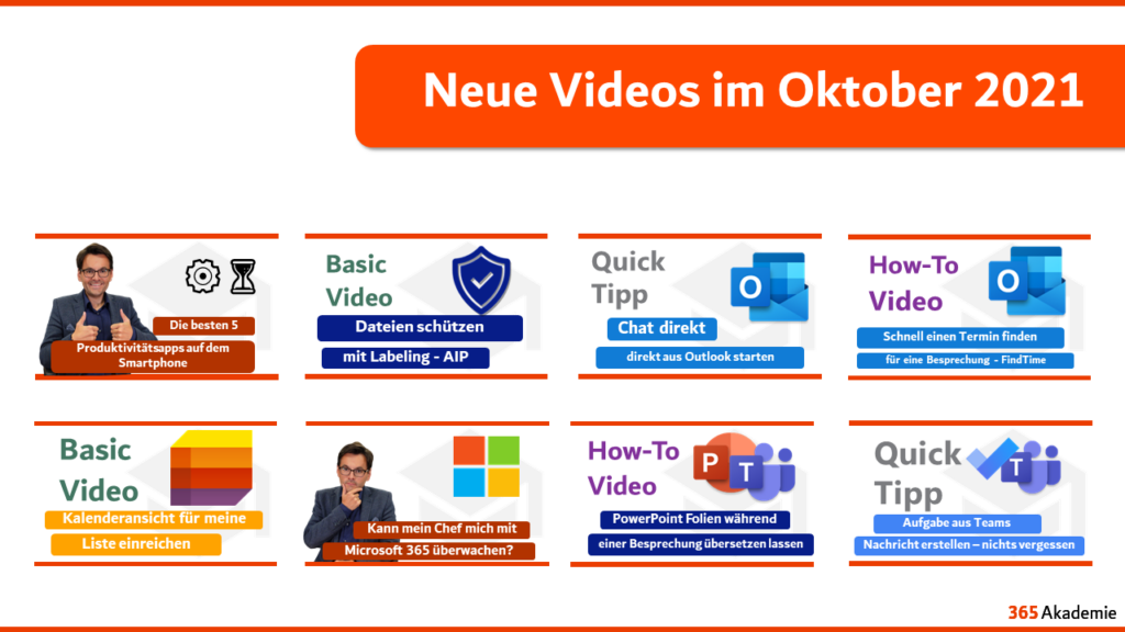 Neue Videos Oktober 2021