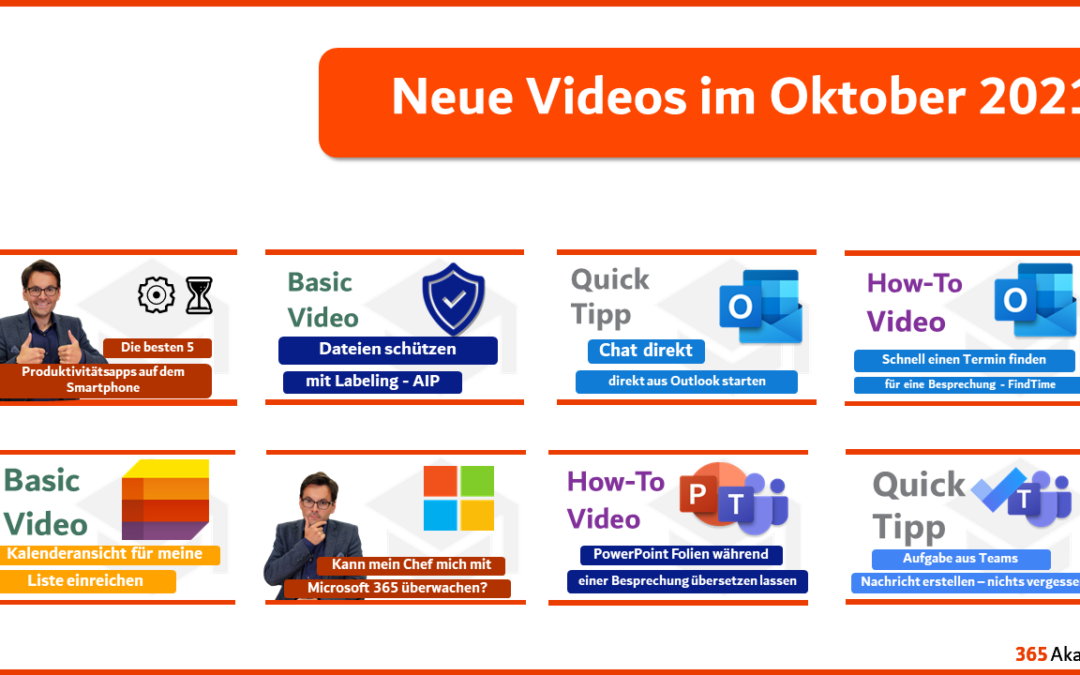 Entdecke unsere neuen Videos 🔍🎬 – Oktober 2021