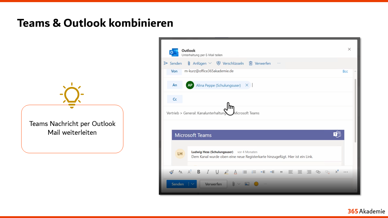 Teams Nachricht per Outlook Mail weiterleiten