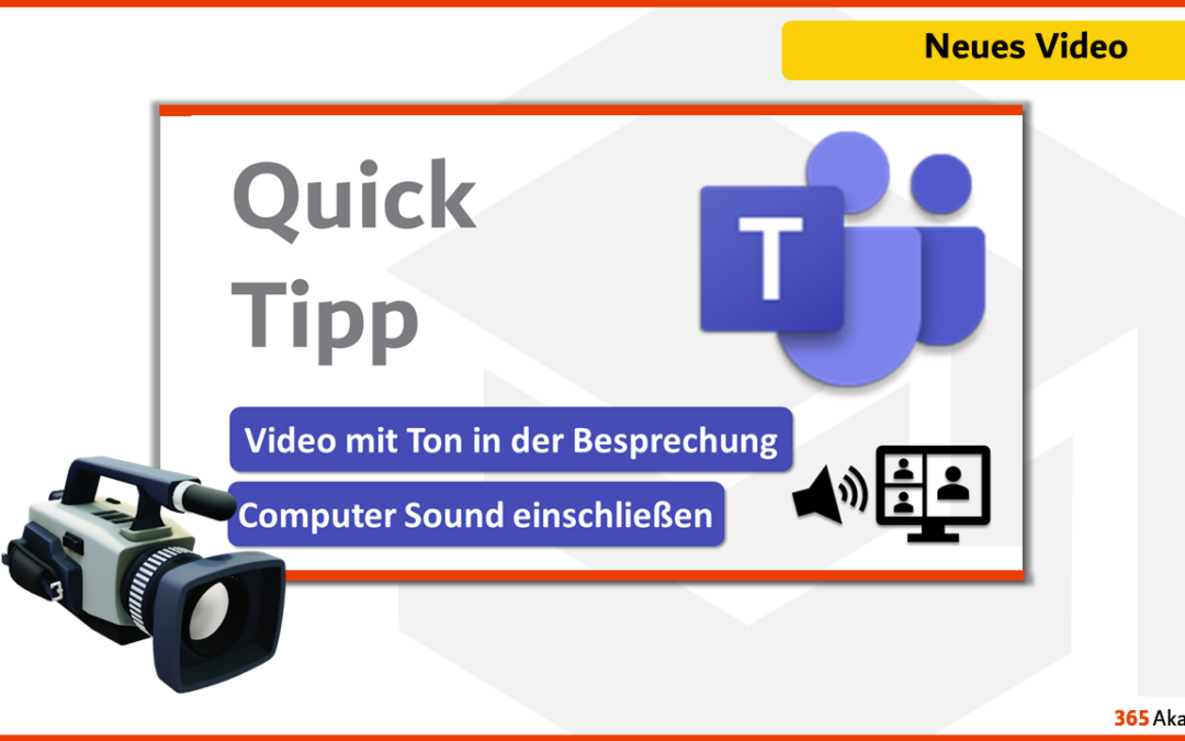 Video mit Ton in einer Besprechung – Computer Sound einschließen