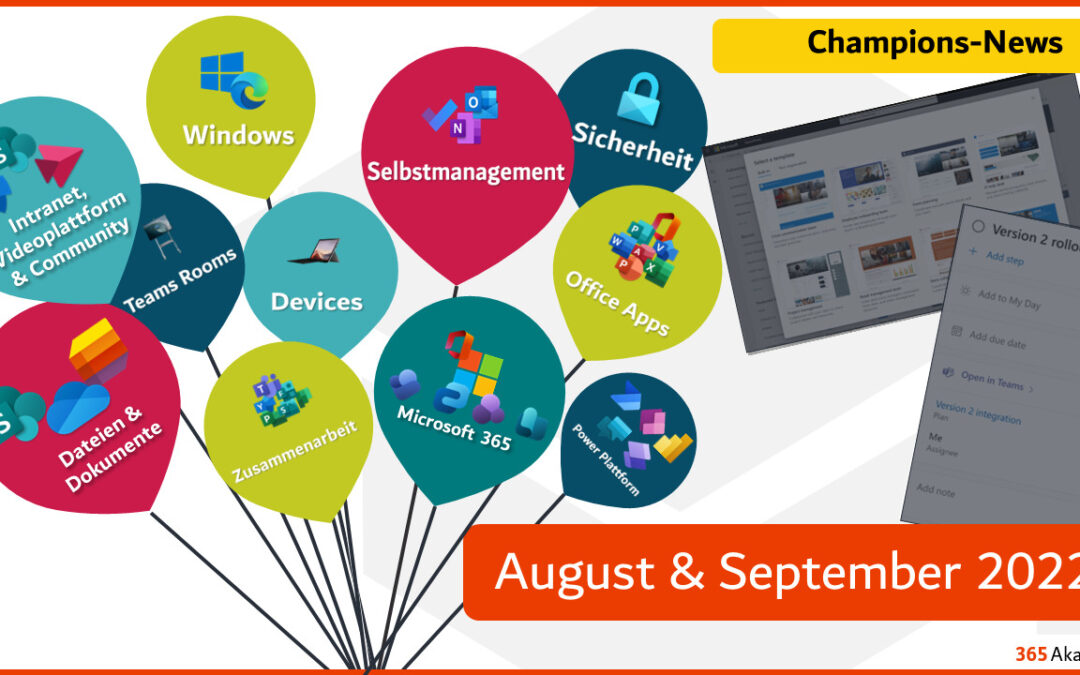 📣 Microsoft 365 – Neuigkeiten im August & September