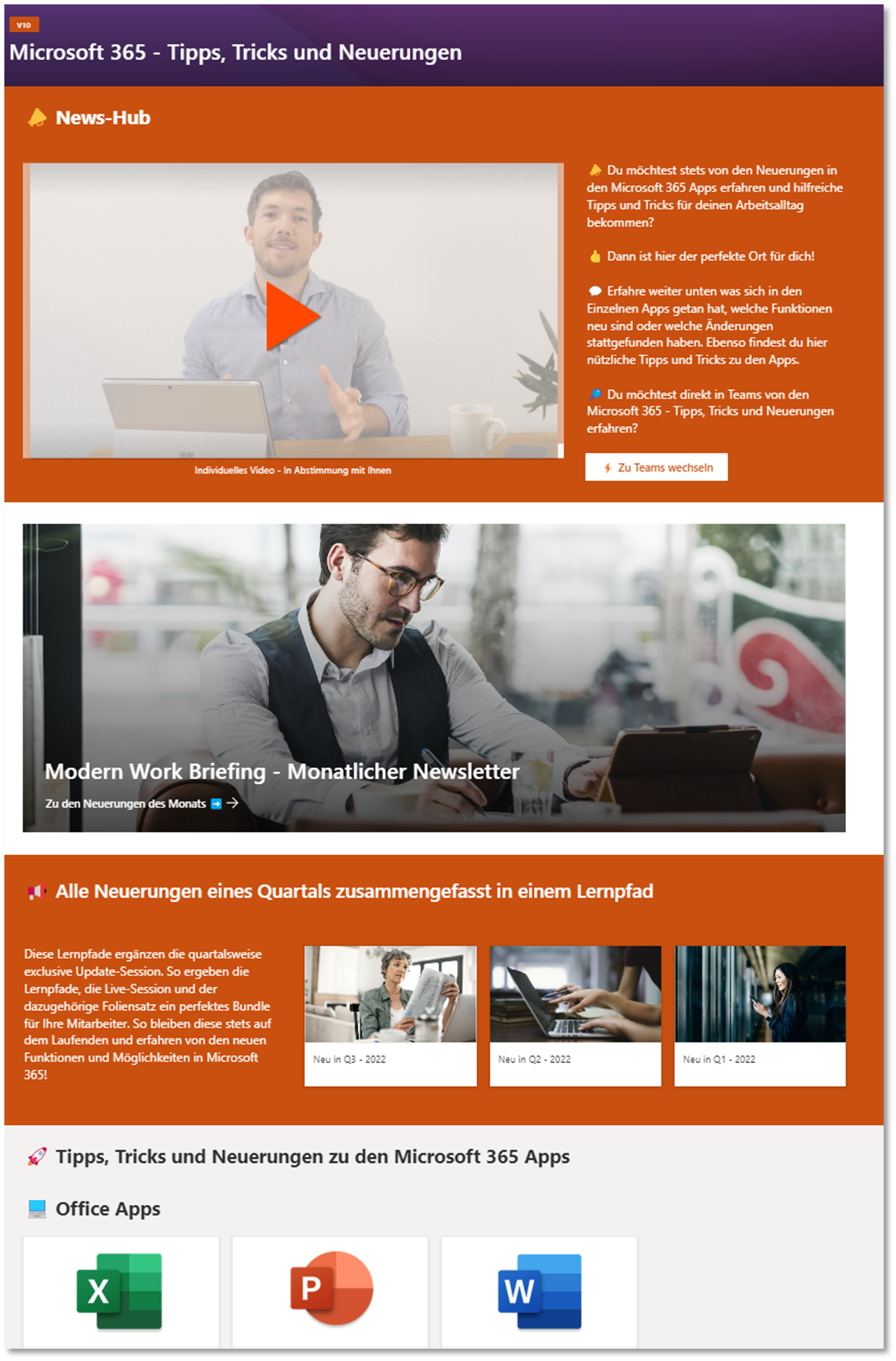 Learning Center in SharePoint mit Stream on SharePoint