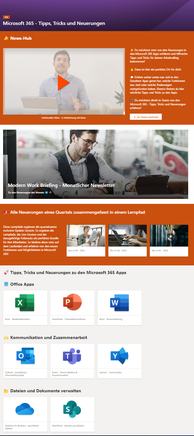Bild3 Beispiel-Informations-Hub zu Microsoft 365