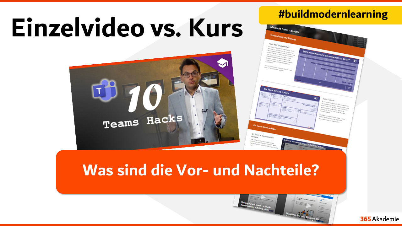 Einzelvideo vs Kurs