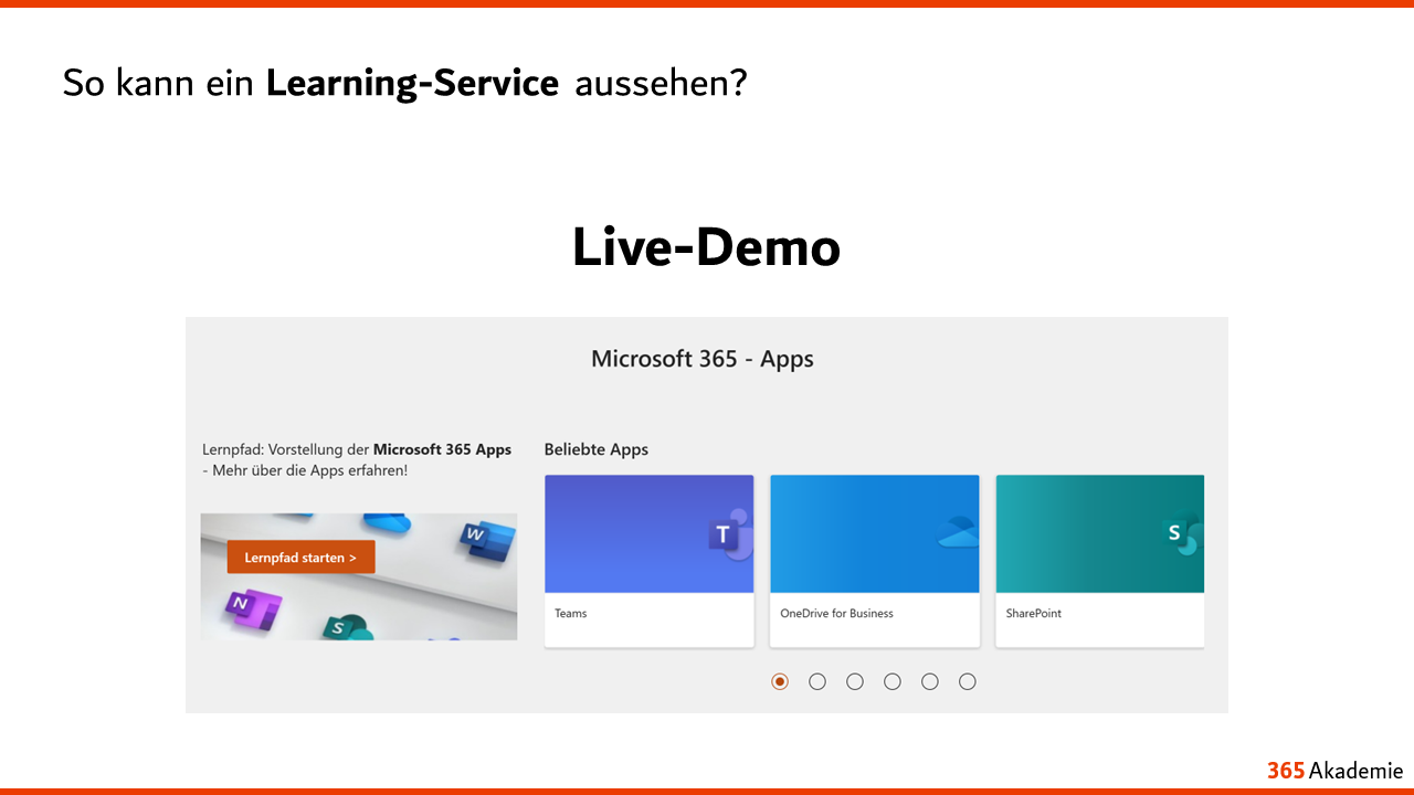 So kann ein Learning-Service aussehen