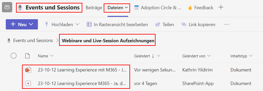 Aufzeichnung Learning Experience M365 - Ja das alles kann SharePoint