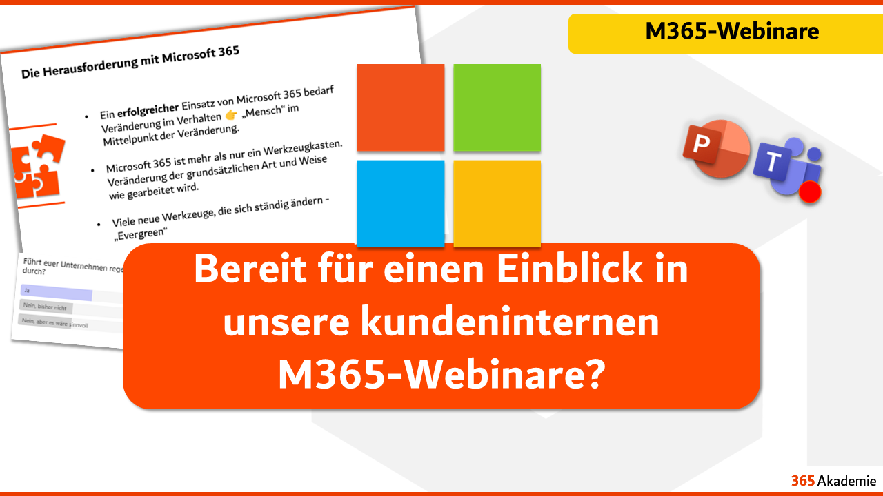 Einblick in kundeninterne M365-Webinare