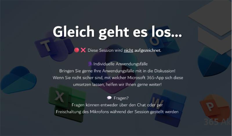 Screenshot "Gleich geht es los"